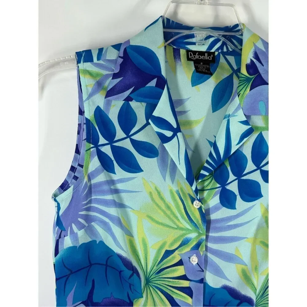 C25.  Rafaella sleeveless sheer no stretch polyester blouse size small - Picture 4 of 6